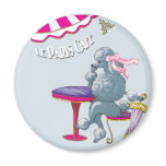 Silver Poodle in Paris Cafe Gifts for the family magnets