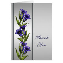 Silver Purple Crystal Violet Silver Thank You Card