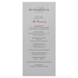 Silver & Red Monogram Wedding Program
