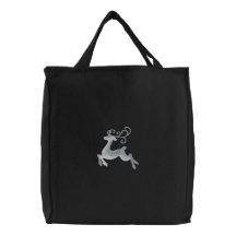 Silver Reindeer Canvas Bag