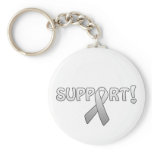 Silver Ribbon Support! Key Chain