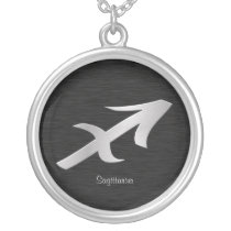 Silver Saggitarius Zodiac Symbol