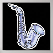 silver saxaphone posters