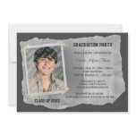 Silver Scrapbook Photo Graduation Party Invite