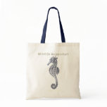 Silver SEA HORSE Tote Bag