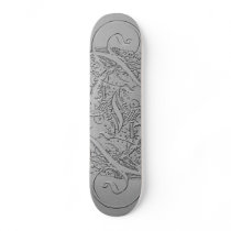 Silver skateboard
