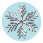 Silver Snowflake Holiday Envelope Seal Sticker