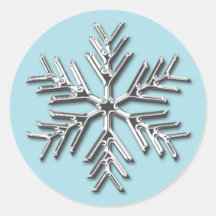 Silver Snowflake Holiday Envelope Seal Sticker