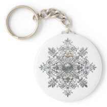Silver Snowflake Keychain