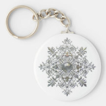 Silver Snowflake Keychain