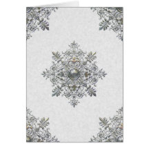 Silver Snowflake Thank You Note Cards