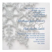 Silver Snowflakes Wedding Invitation