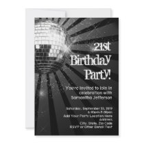 Silver Sparkle Disco Ball 21st Birthday Party