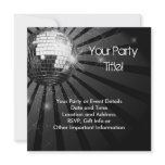 Silver Sparkle Disco Ball Party invitations