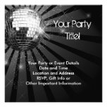 Silver Sparkle Disco Ball Party Personalised Invitation