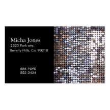Silver Sparkling Sequin Look Business Cards