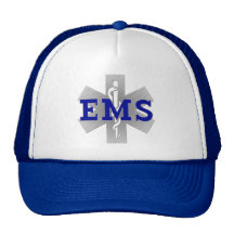 Silver Star of Life with Blue EMS Hat