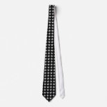 Silver Star Pattern on Black Necktie