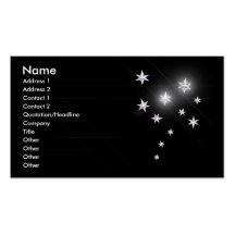 Silver Stars - Business Size Business Card Template