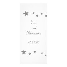Silver Stars, menu cards Rack Card Template