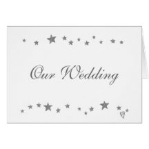 Silver Stars, wedding invitation cards