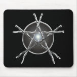 Silver Sticks Pentagram Mousepad