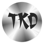 Silver TKD Round Sticker