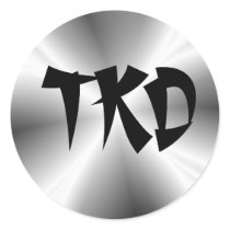 Silver TKD Round Sticker