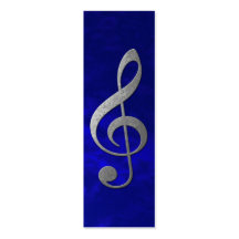silver treble clef business card