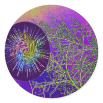 Silver Tweeks n Holy Purple Roving Star Round Sticker