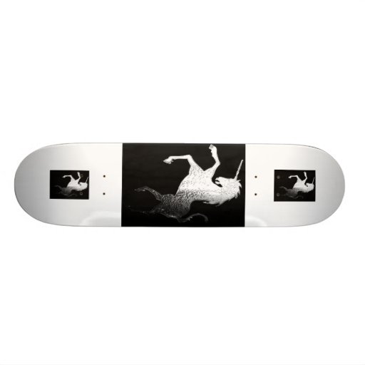 Silver Unicorn Skate Board Deck
