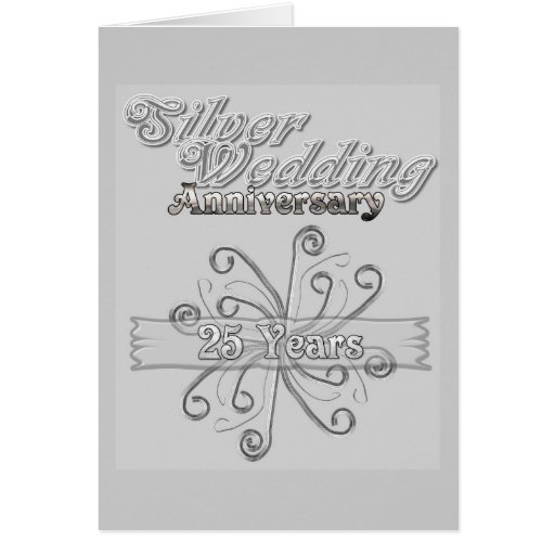 Silver Wedding Anniversary 25 Years Greeting Card