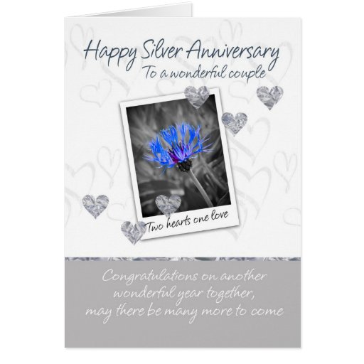 Silver Wedding Anniversary Card - 25 Years