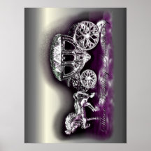 Silver Wedding Anniversary with a Silver Coach Posters