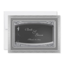 Silver white floral - RSVP response cards wedding