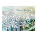 Silver white snowflakes Postcard