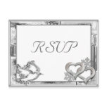 Silver Winter Wedding RSVP Postcard