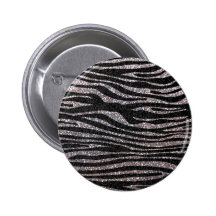 Silver zebra stripe pattern (faux glitter bling) pins