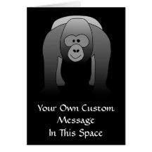 Silverback Gorilla Cartoon Greeting Card
