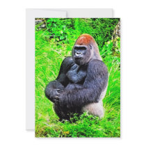 Silverback Gorilla Photo Painting Personalized Invitation