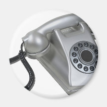 SilverRetroDeskPhone052711 Refrigerator Magnet