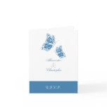 Simple Amparo Blue Butterfly RSVP Note cards