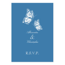 Simple Amparo Blue Butterfly RSVP Note Mini Business Cards