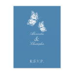Simple Amparo Blue Butterfly RSVP postcards