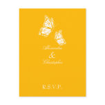 Simple Aurora Yellow Butterfly RSVP postcards