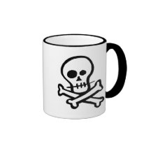 Simple B&W Skull & Crossbones Coffee Mug