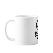 Simple B&W Skull & Crossbones Coffee Mugs