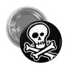 Simple B&W Skull & Crossbones Pins