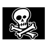 Simple B&W Skull & Crossbones Postcard