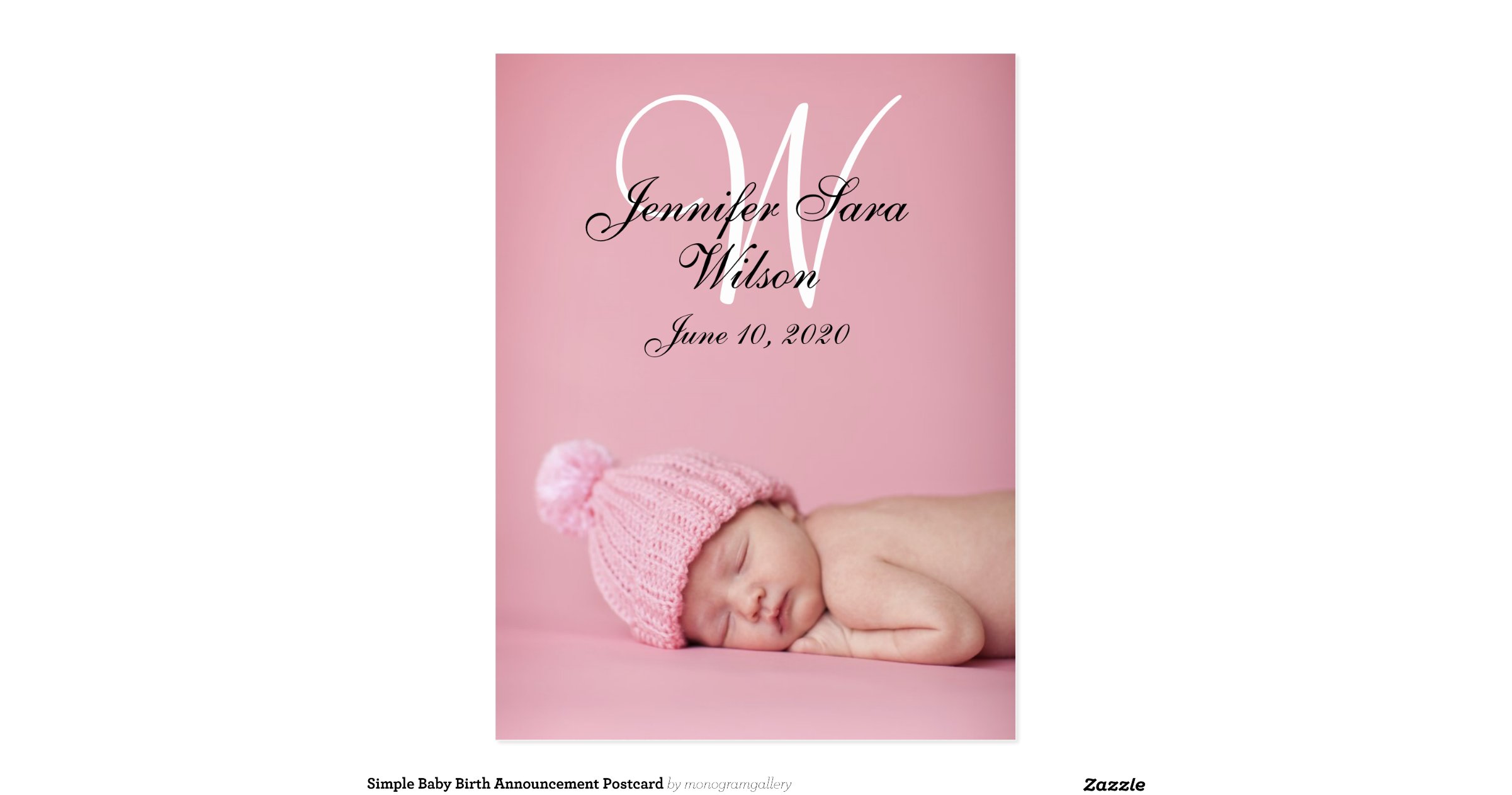 simple baby birth announcement postcard zazzle simple birth announcements